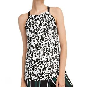 💚INC International Concepts Black and White Sequin Top☆